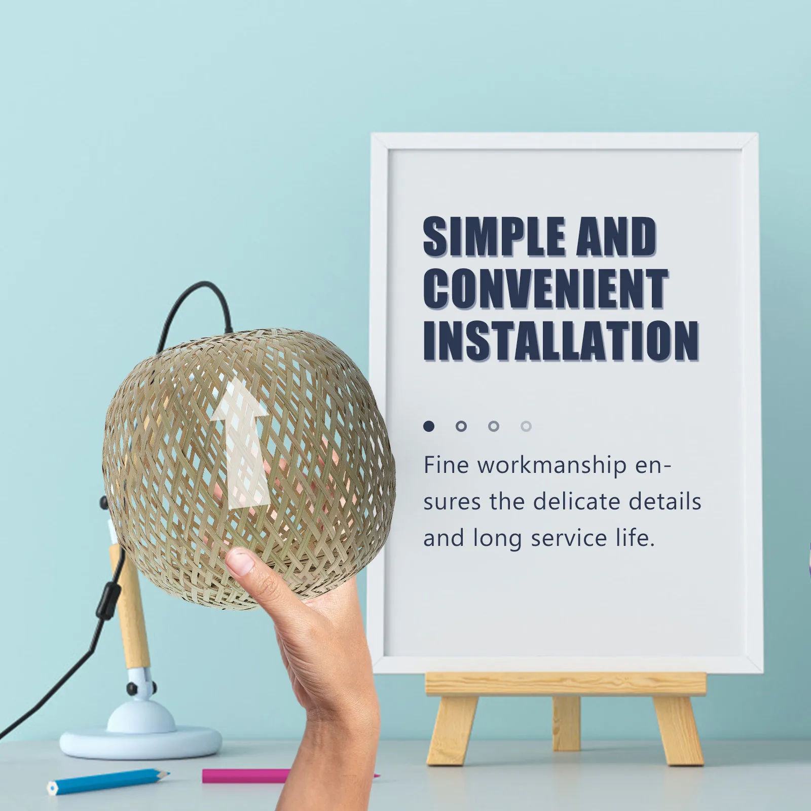 

1Pcs Bamboo Weaving Lampshade Decorative Ceiling Light Cover for Living Room Kitchen Office Home Bar Chandelier Shade