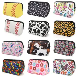 1Pack Cosmetic Bag Waterproof Travel Portable Toiletry Neoprene Makeup Bags Organizer Pencil Case For Women Kids Christmas Gifts