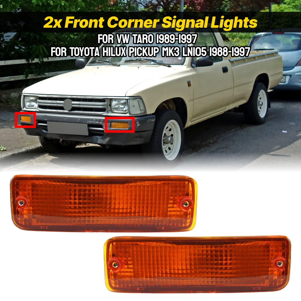 2pcs-front-corner-signal-lights-no-bulbs-amber-lens-for-toyota-hilux-1988-1997-4runner-1990-1991-pickup-1989-1995