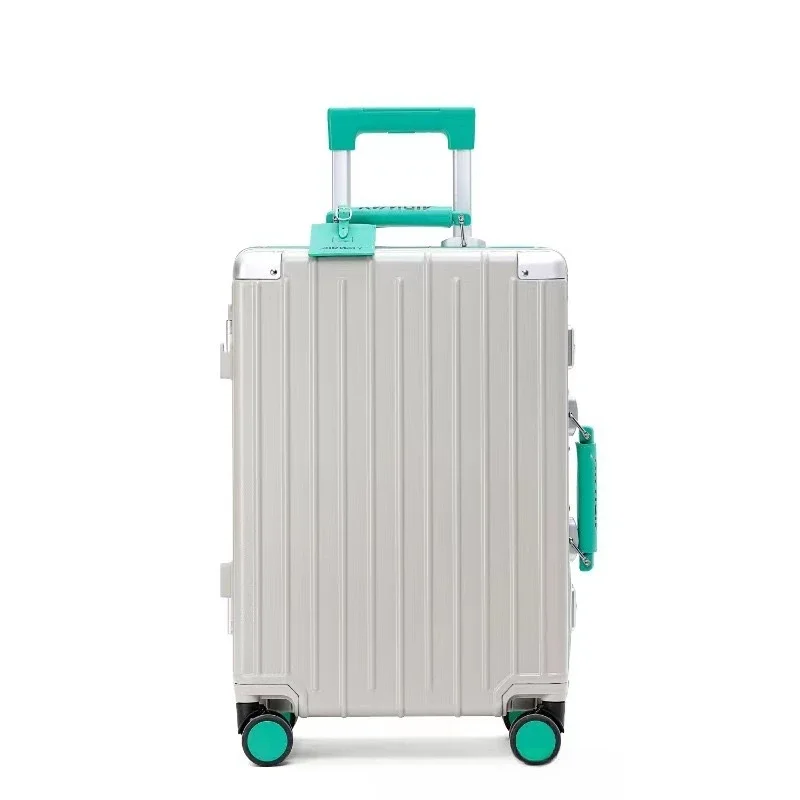 PC-Koffer mit Aluminiumrahmen, 20-Zoll-Boarding-Koffer für Damen, Trolley-Koffer, Universal-Rad-Passwort-Koffer, 20-Zoll-Kurzstreifen-Koffer