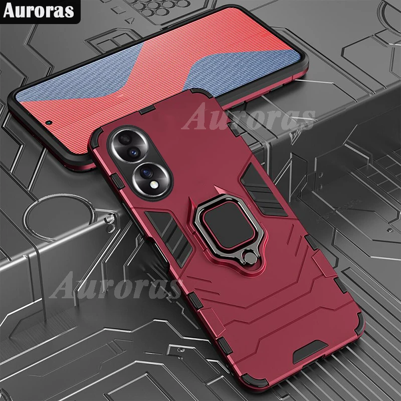 Auroras For Honor 90 Pro Case Magnetic Finger Ring Double Protection Shockproof Shell For Honor 90 Lite Back Cover Funda