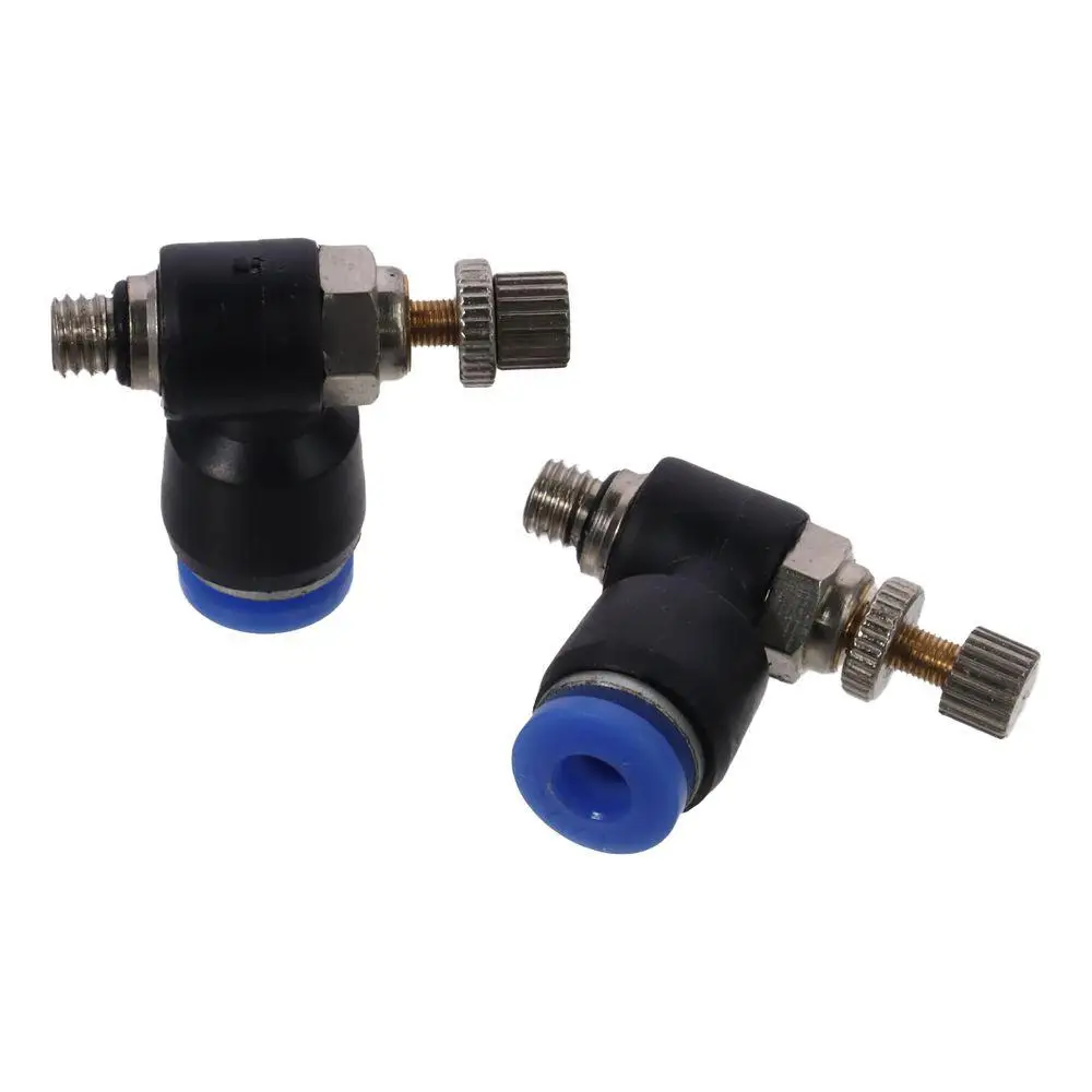 

20Pcs OD 4mm Push To Connect Fittings Pneumatic Tube M5 Air Flow Speed Control Valve Quick Connector