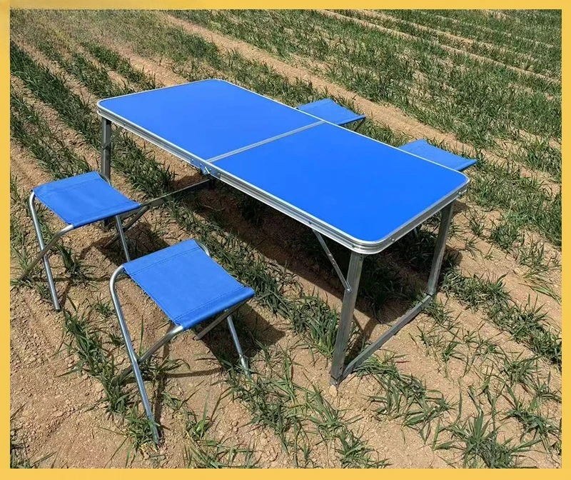 

Самый дешевый алюминиевый складной стол с 4 табуретками на 4 человека, портативный легкий стол и набор стульев с регулируемой высотой