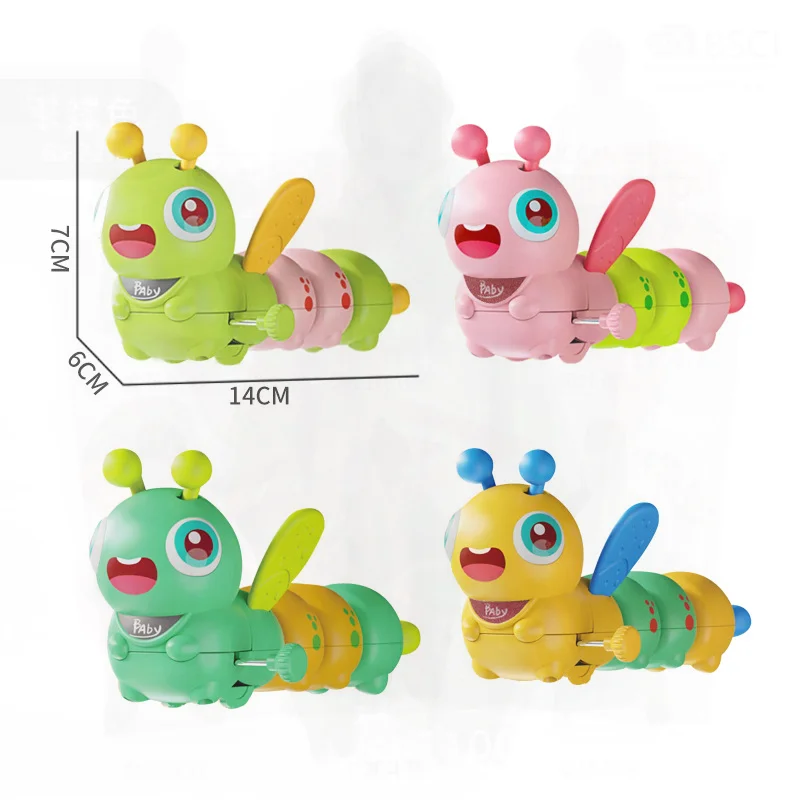 Cartoon Bees Bug Toys with Teeth Coil Winding Gel Will Run Move Inertia Decompression Swing for Babies Plastic Toy