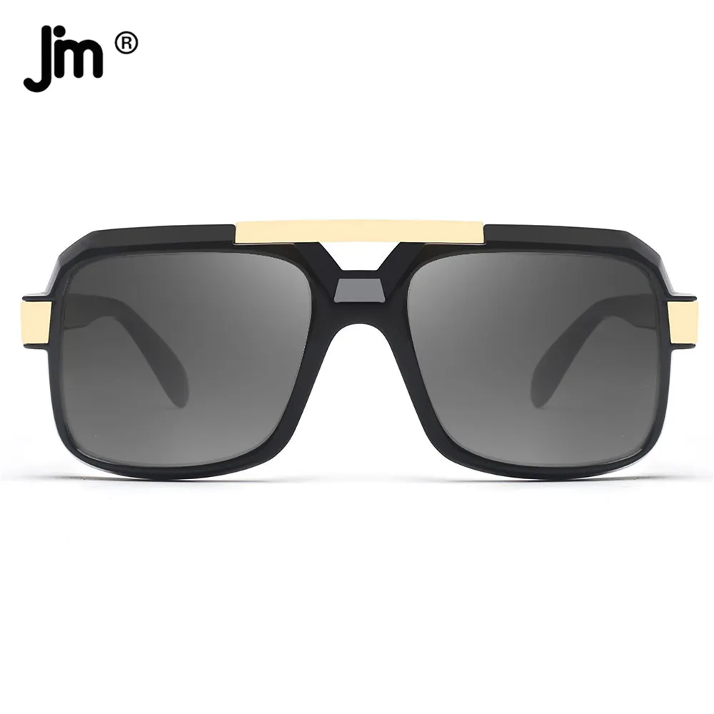 

JM Trendy Polarized Sunglasses Black Oversized Square Flat Top Shades UV400