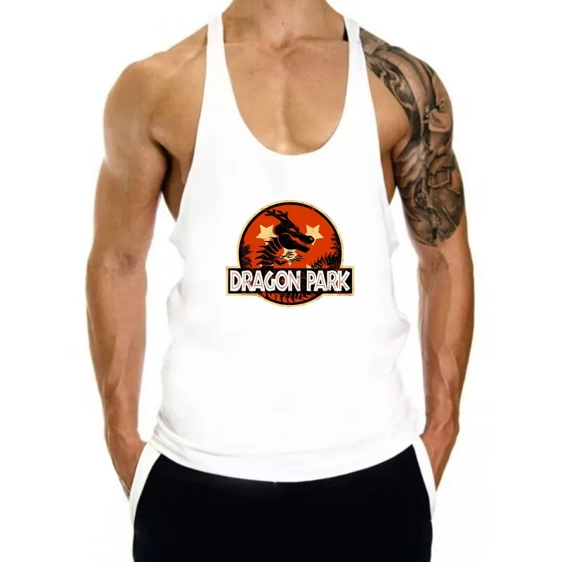 الرجال تي شيرت بدون أكمام للصالة الرياضية أنيمي لعبة دراغون بول "دراجون بارك" سريعة الجافة سترة بلا أكمام تي شيرت رياضي للياقة البدنية تجريب الصيف التدريب #1