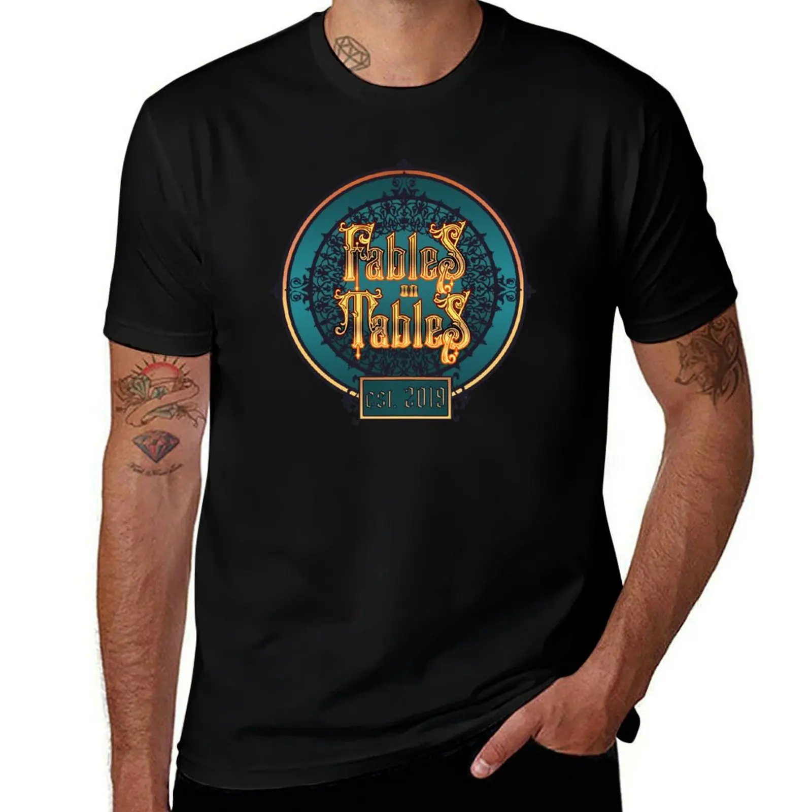 Fables on Tables 2021 logo (with date) T-Shirt Summer Print Short Sleeve Tee