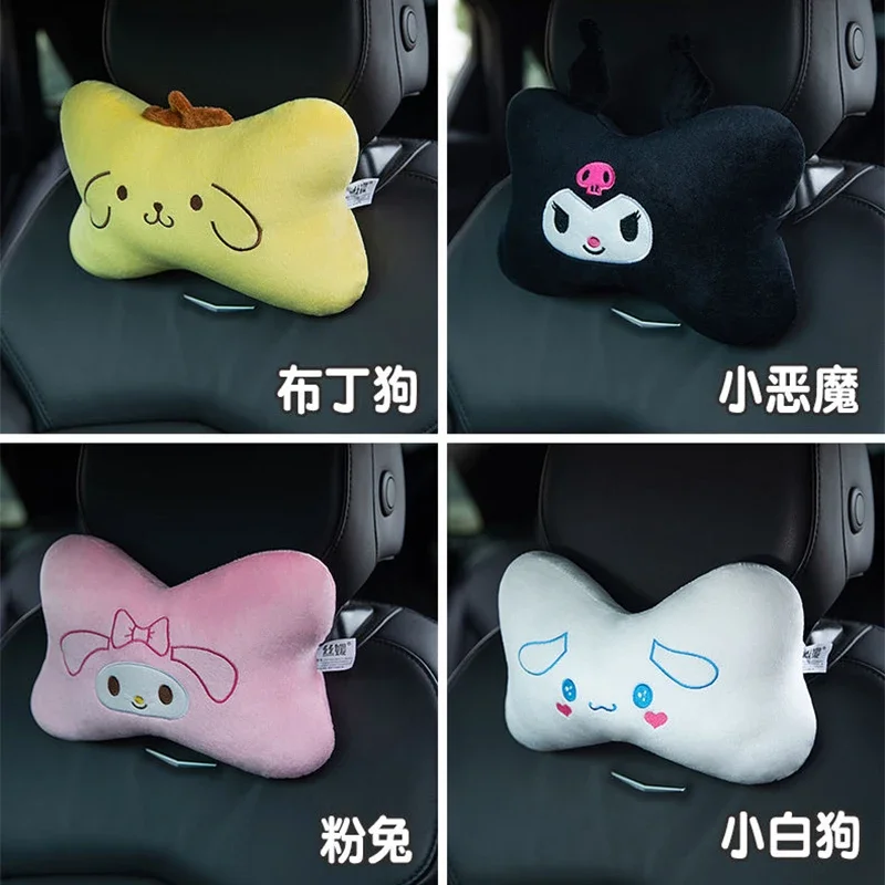 

Sanrio Kawaii My Melody Car Headrest Kuromi Cinnamoroll Anime Cartoon Fashion Exquisite Skin Friendly Car Creative Neck Pillows