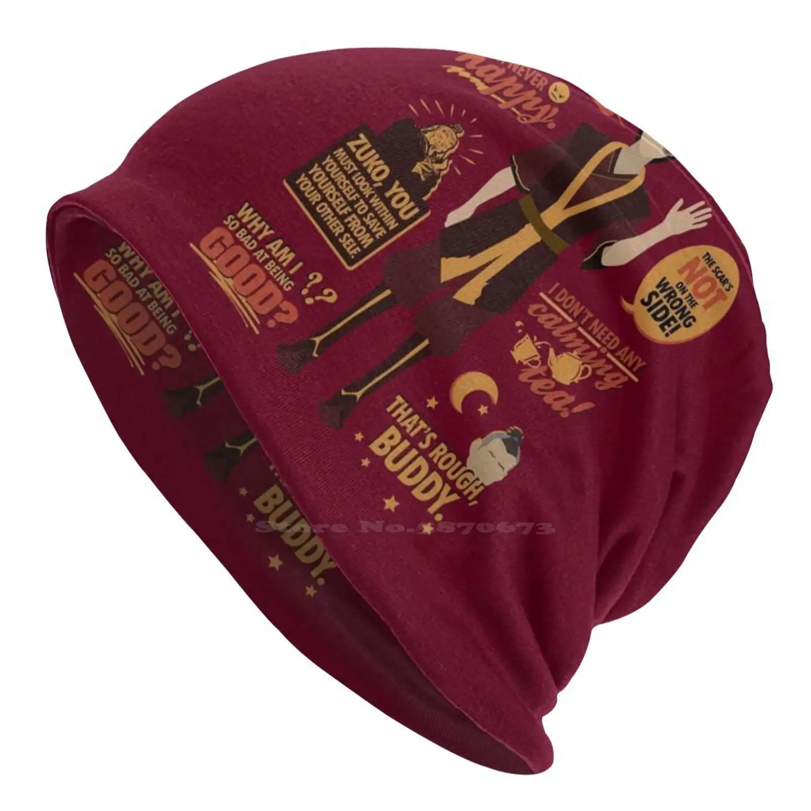 Hello , Zuko Here! Knitted Hat Warm Beanie Outdoor Caps Atla The Last Airbender Prince Zuko