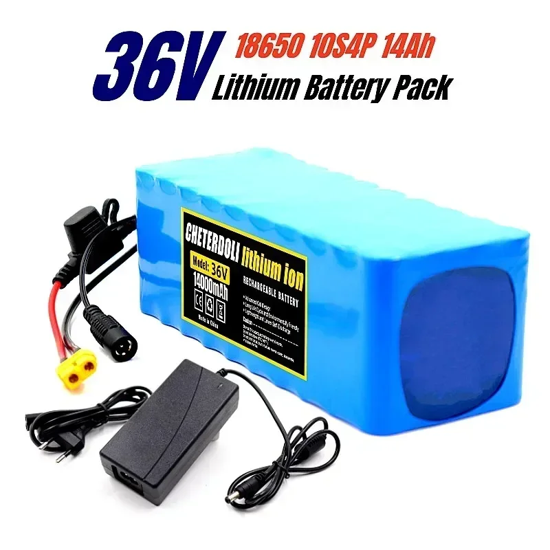 

36V 14Ah battery 18650 10S4P 500W high power batteries 42V 14000mAh with BMS Protection+Charger