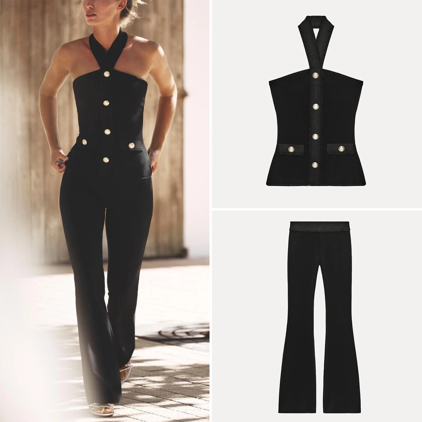 

Женский модный комплект Z, новинка 2025, эластичный костюм-колокольчик из двух предметов, китайское производство, всесезонный костюм для взрослых