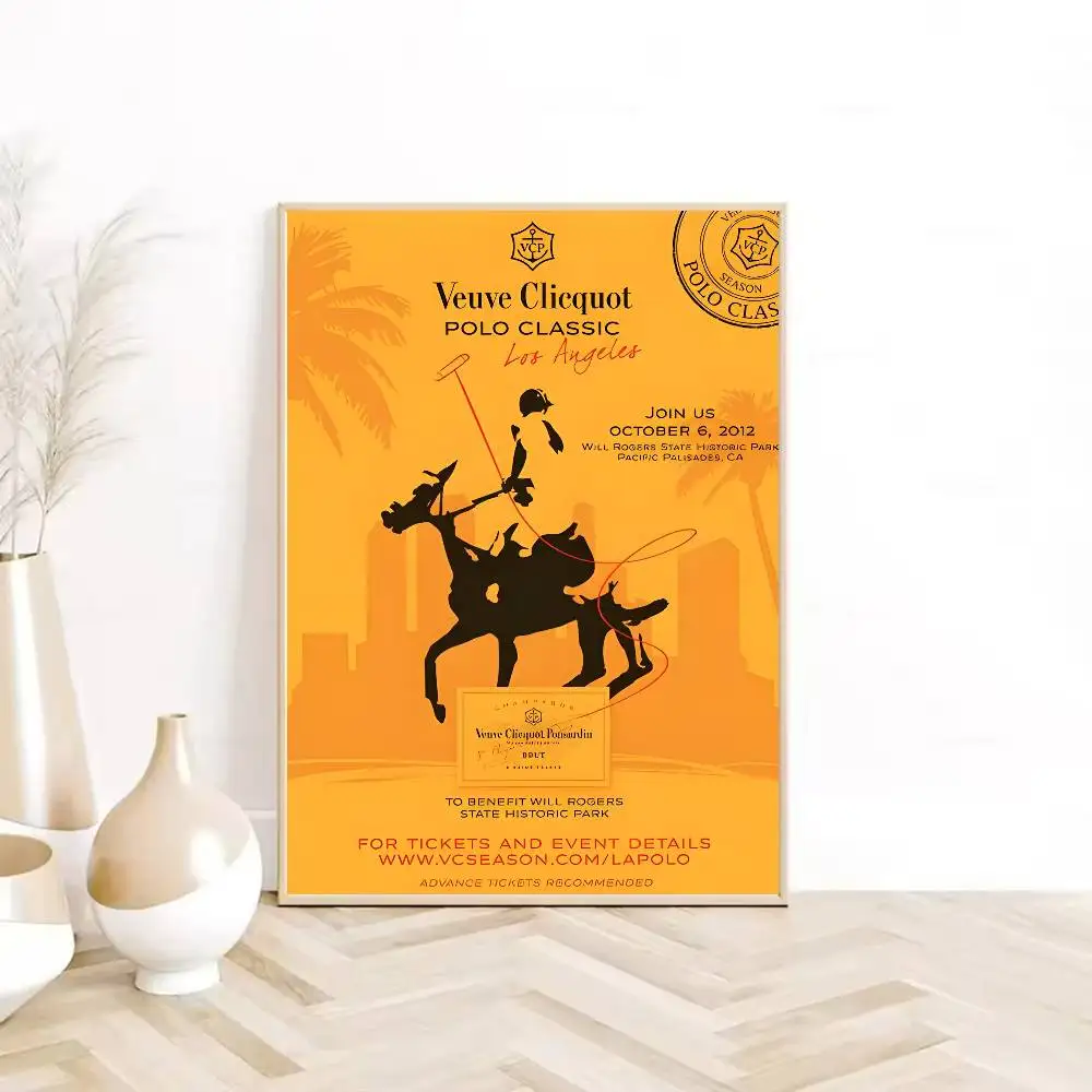 العصرية الموضة V-Veuve من C-Clicquot المشارك HD لزجة الجدار مقاوم للماء غرفة المعيشة المنزلي غرفة نوم النوم بار الديكور الجمالي