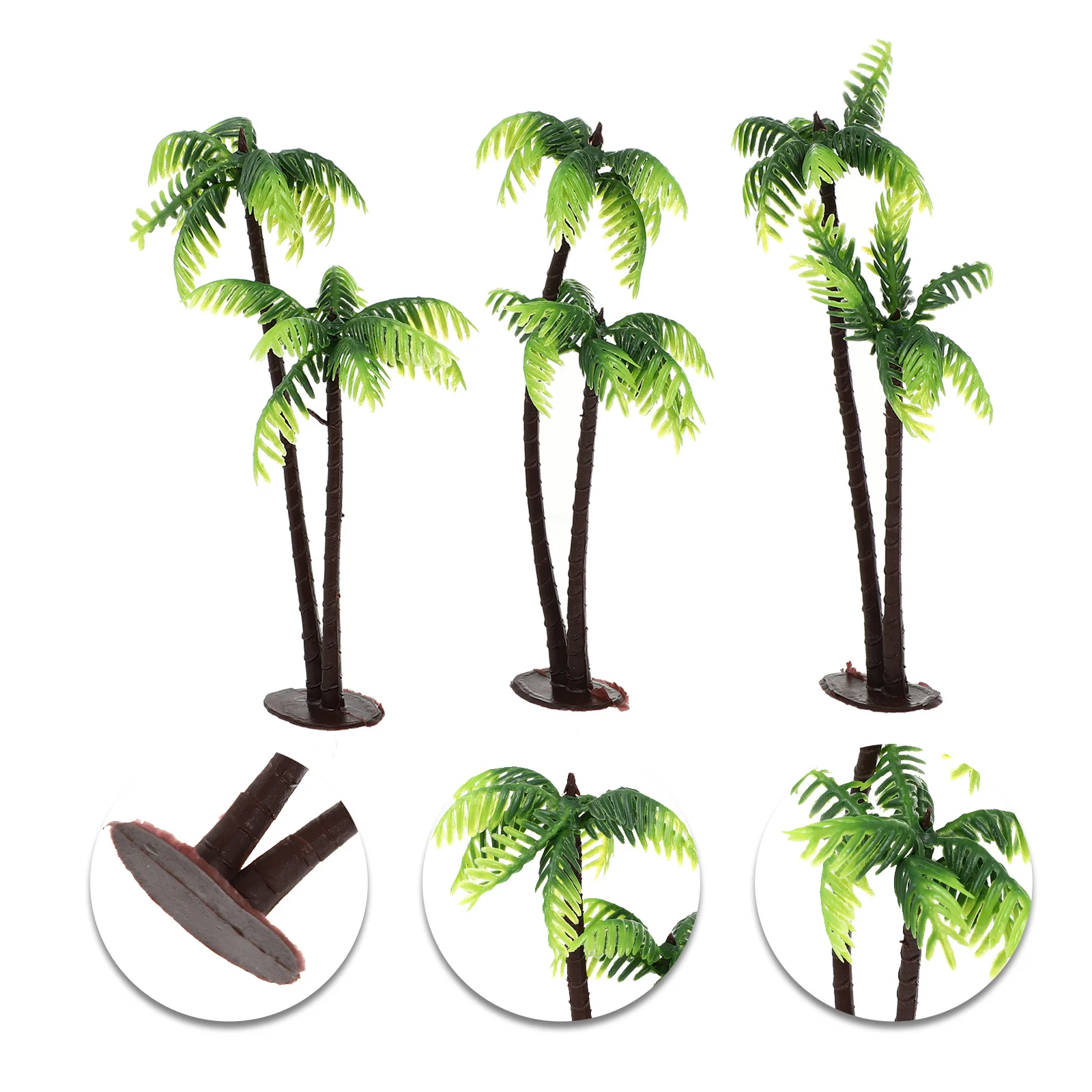 

3Pcs Mini Coconut Tree Decorations Fine Workmanship for Miniature Gardens DIY Landscaping Mini Landscape Decor