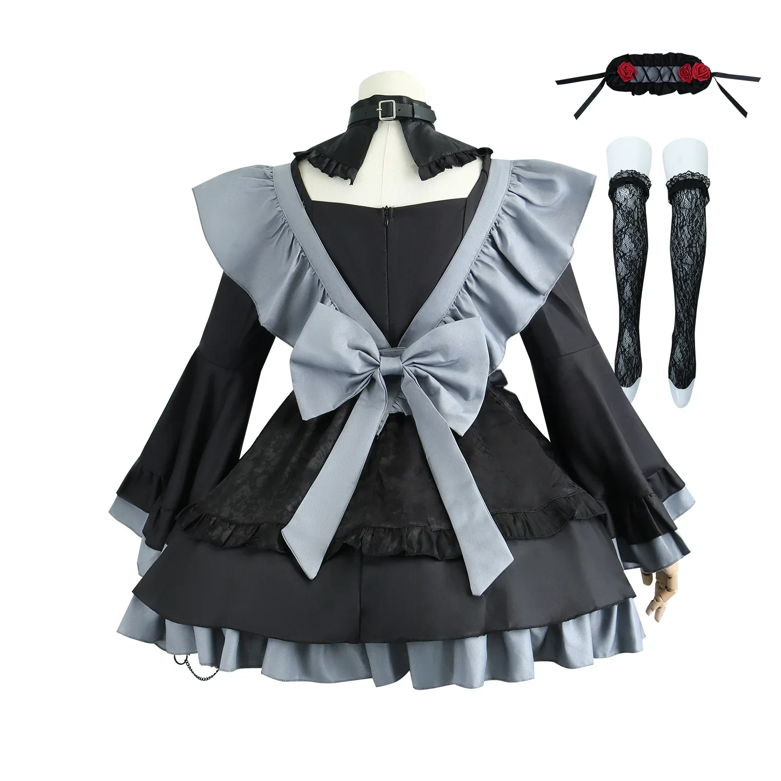 Kitagawa Marin Cosplay Costume Anime My Dress Up Darling Black Uniform Maid Dress Full Sets Halloween Carnival Party for Women