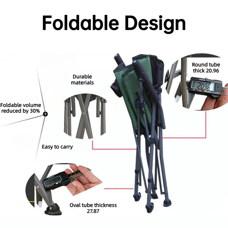 Outdoors Folding Chair Camping Fishing Chairs Portable Film Crew Makeup Chair Minimalist Director Chairs with Backrest Cup Rack