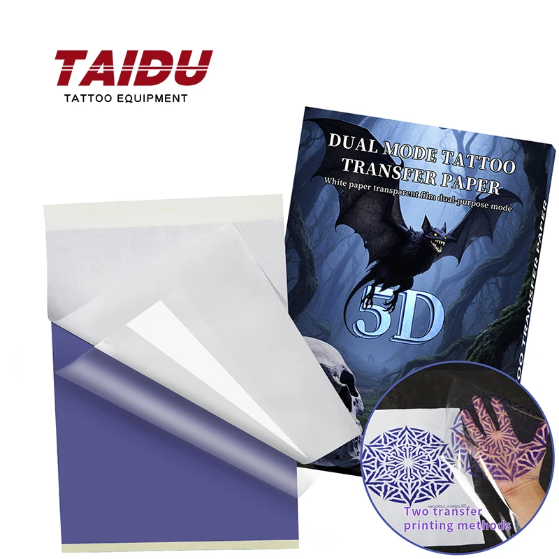 TAIDU 5D Thermal Transfer Paper 100 Sheets Four Layers Tattoo Transfer Papers Transfer Paper Tattoo For Printer Equipment