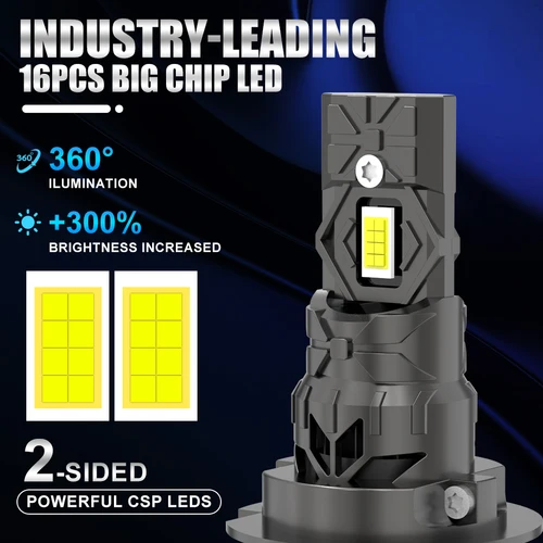 Imagen 2 del producto TOAUTO H7 H4 bombillas LED para faros de coche H1 H3 H11 HB3 9005 HB4 9006 Canbus lámparas para automóvil con ventilador Turbo Led automóvil 6000K 12V