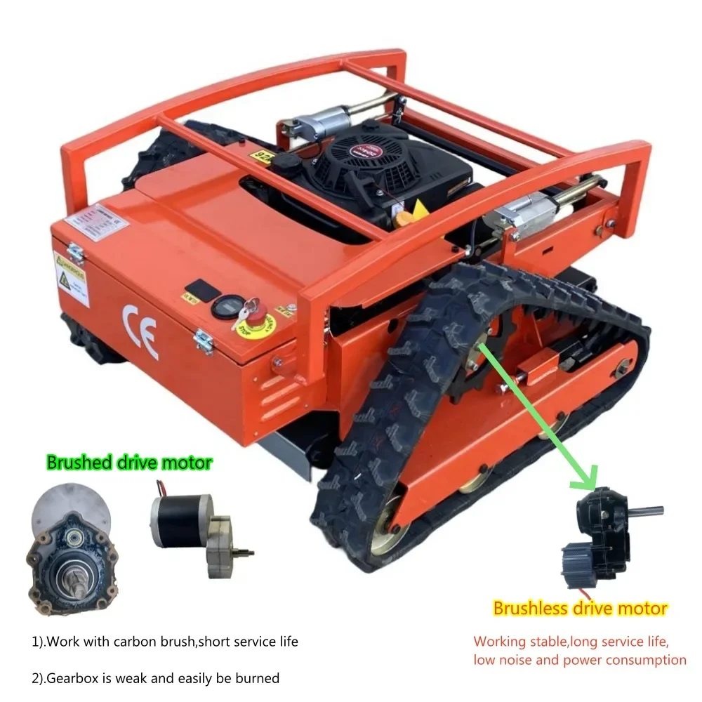 Gasoline Remote Control Lawn Mower Crawler/Wheel type Automatic cordless atv Grass cutter machine