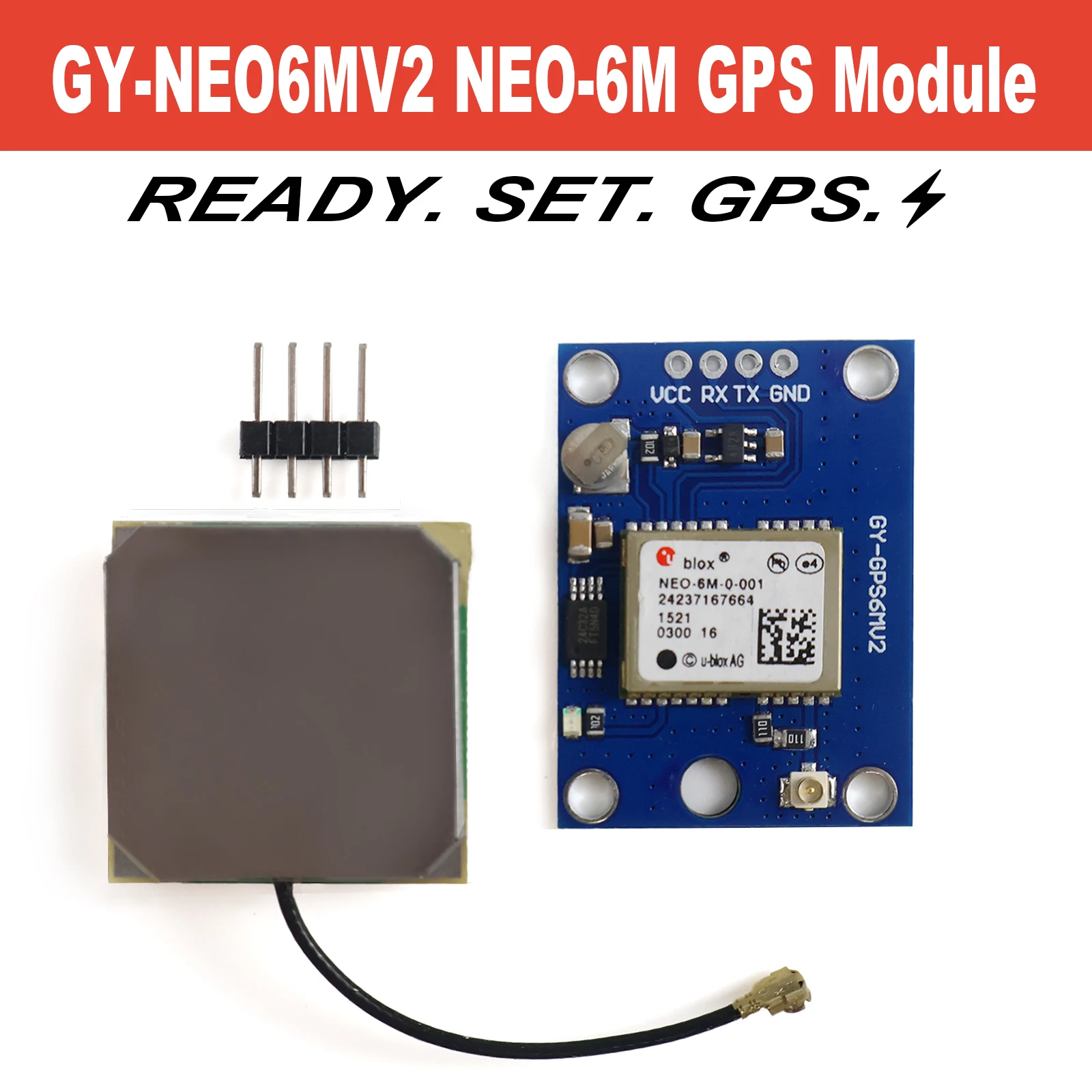 NEO6MV2 NEO-6M GPS Module EEPROM Large Ceramic Antenna Hot Start for Arduino Drone FPV STM32 ESP32 APM2.5 DIY TTL NMEA UART