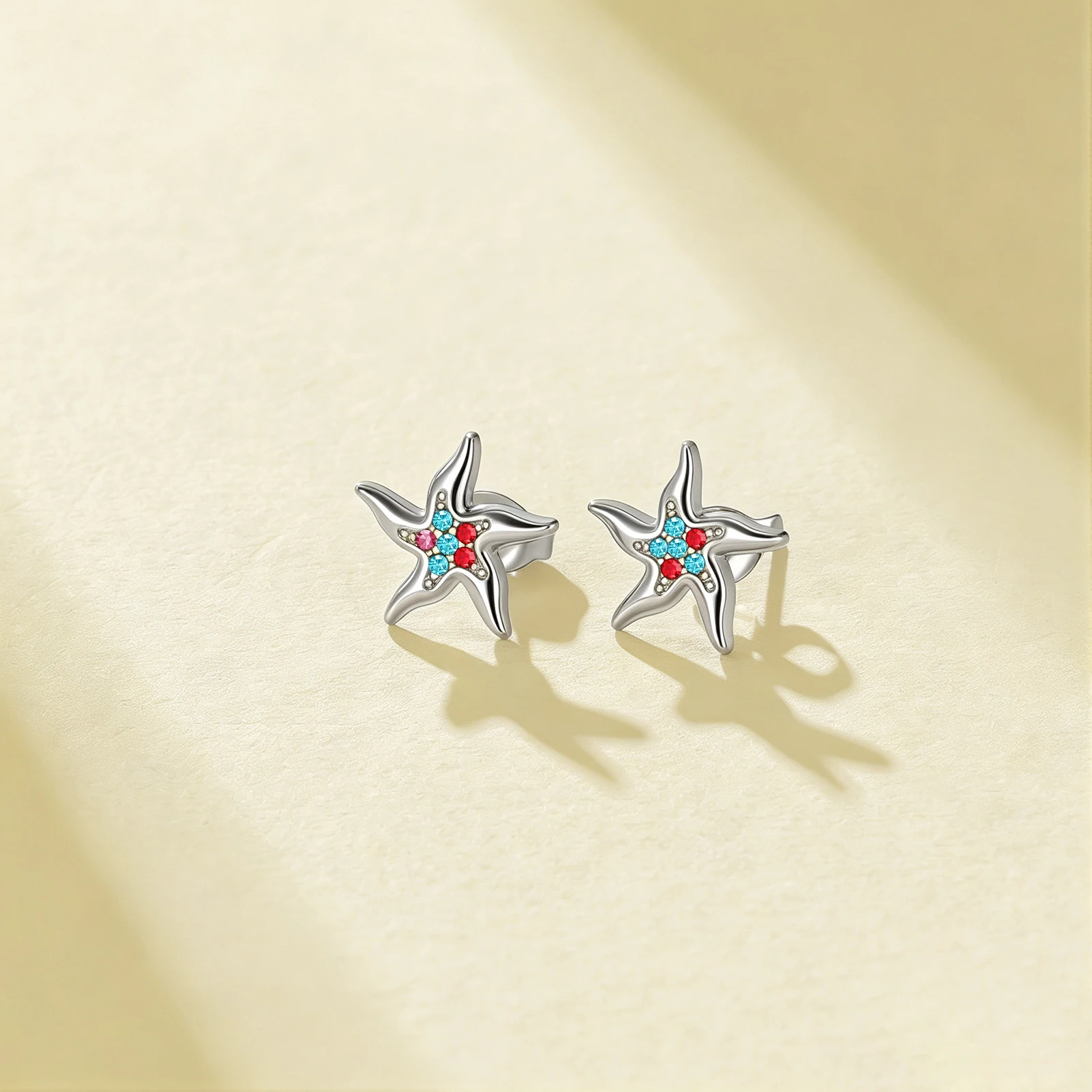 Eueavan 3D-Ohrringe mit Strasssteinen in Form von Seesternen, im Ozean-Stil, mit aufgesetzten Kristallen, Schmuck aus Edelstahl für Damen, Geschenk, Großhandel. – Detail 7