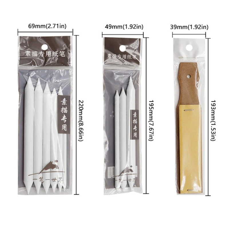 3/6PCS Blending Stumps and Tortillions Sandpaper Pencil Sharpener
