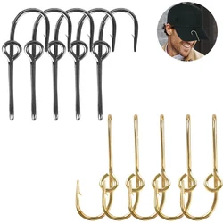 20Pcs Fish Hook Hat Clip Hats Pins for Men Gold/Black Bent Circle Fishing Hooks hat pins for craft Cap Hat Tie Clasp Money Clip