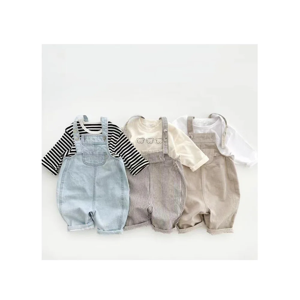 HY23022 Baby Carrier Pants Autumn Outfit Denim Jumpsuit Infant Clothing Comfortable Soft Fabric Baby Romper
