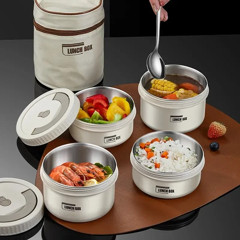 Lunchbox tragbare isolierte Lunch Container Set stapelbare Bento Edelstahl Thermoskanne Lunch Container Lunchbox Bento Fall