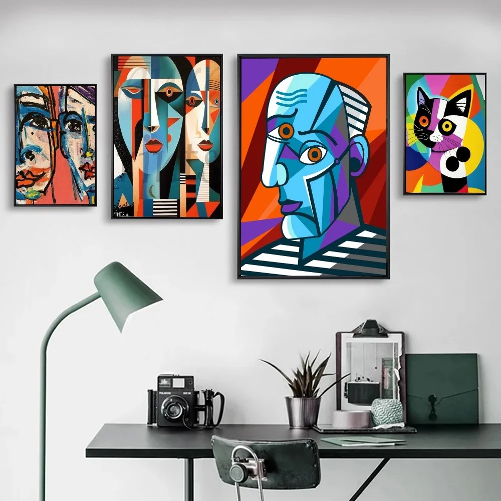 

Picasso Abstract Art Anime Poster Kraft Paper Vintage Poster Wall Art Painting Study Aesthetic Art Small Size Wall Stickers