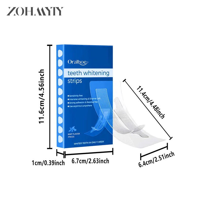 歯のホワイトニングストリップ,口腔衛生,ホワイトケアキット,漂白剤,ジェルストリップ,7個
