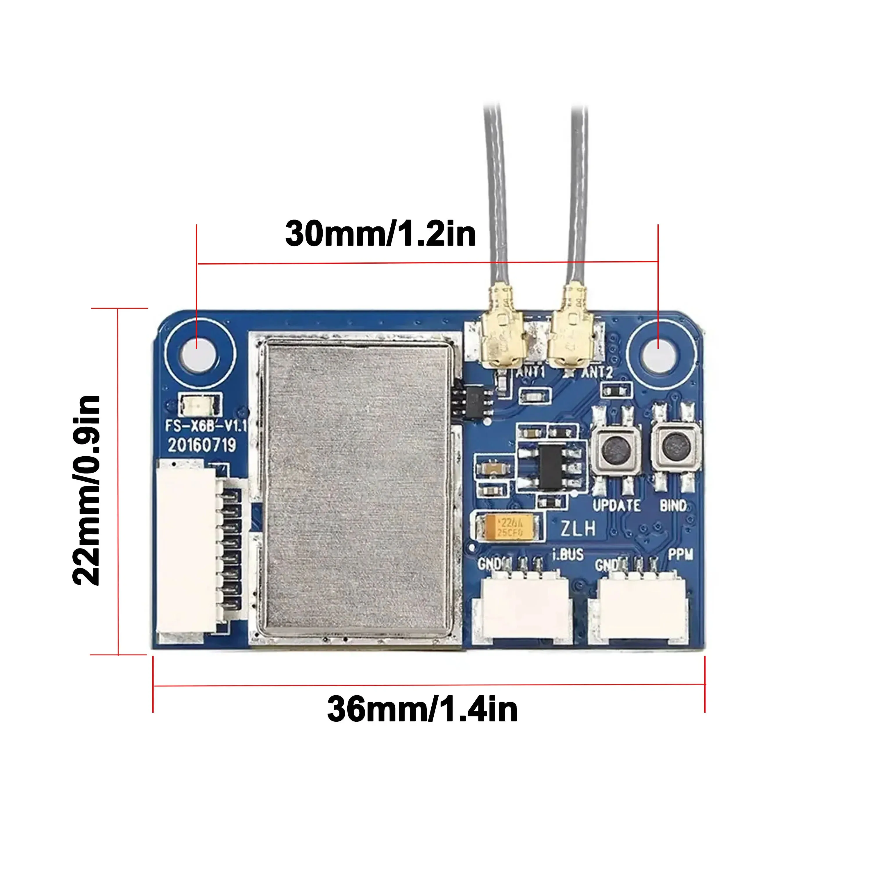 FLYSKY FS-X6B 6CH Mini 2.4G RC Airplane Receiver 4-8.4V Dual Antenna for Traverser Multi-rotor Aircraft Transmitter Accessories