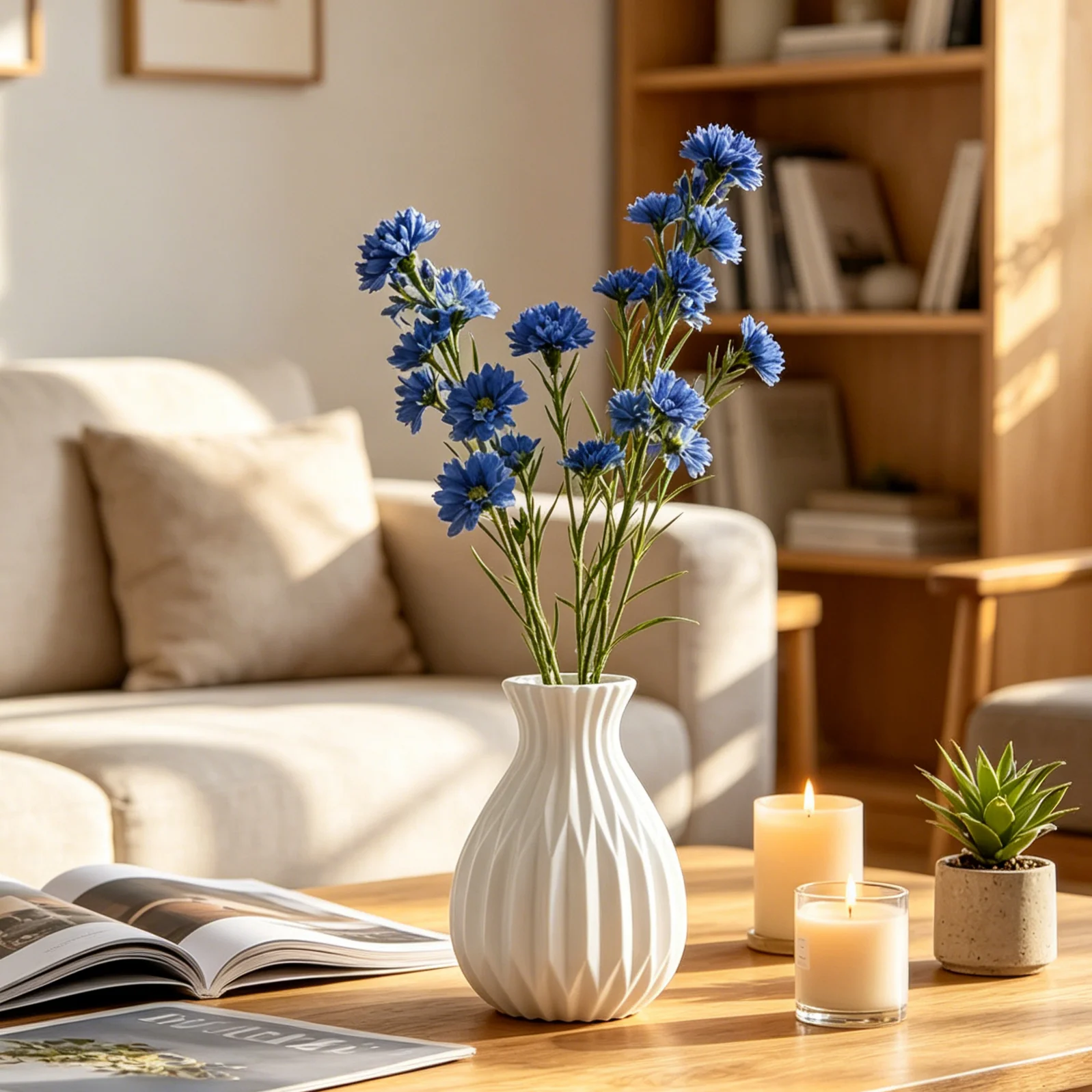 1 PCS Nordic Artificial Flower & Plastic Vase Combo Home Desktop Ornament Living Room Wedding Table Floral Decor