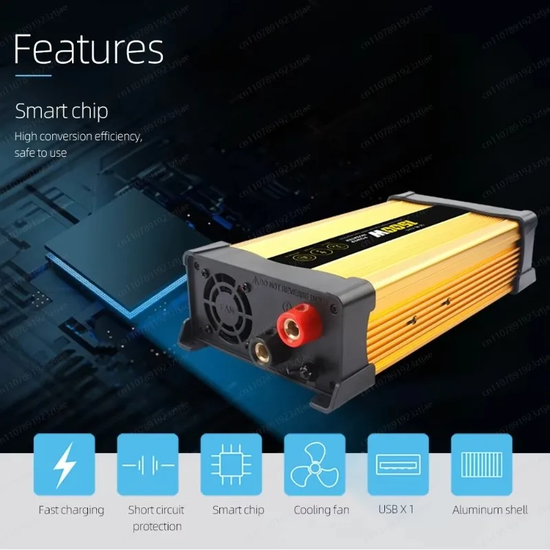 1500W Solar Power Inverter DC 12V to AC 220V for Home System, 50Hz