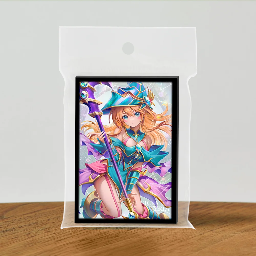

50pcs 63x90mm Foil Flash Anime Card Sleeves Trading Card Protector Compatible With YGO Game Cards Anime art Card Sleeves