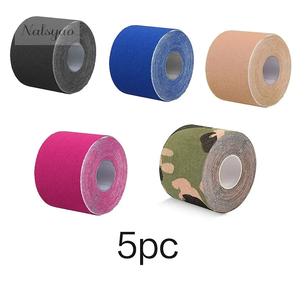 1PC/5PC Elastic Kinesiology Tape Sports Muscle Support Bandage Care for Injury Recovery First Aid Pain Relief