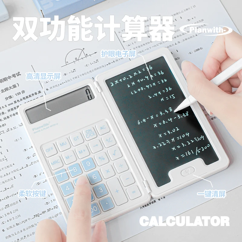 

MiniScientific Calculator with Writing Tablet Calculators Notepad Memo Office Electronics School Supplies