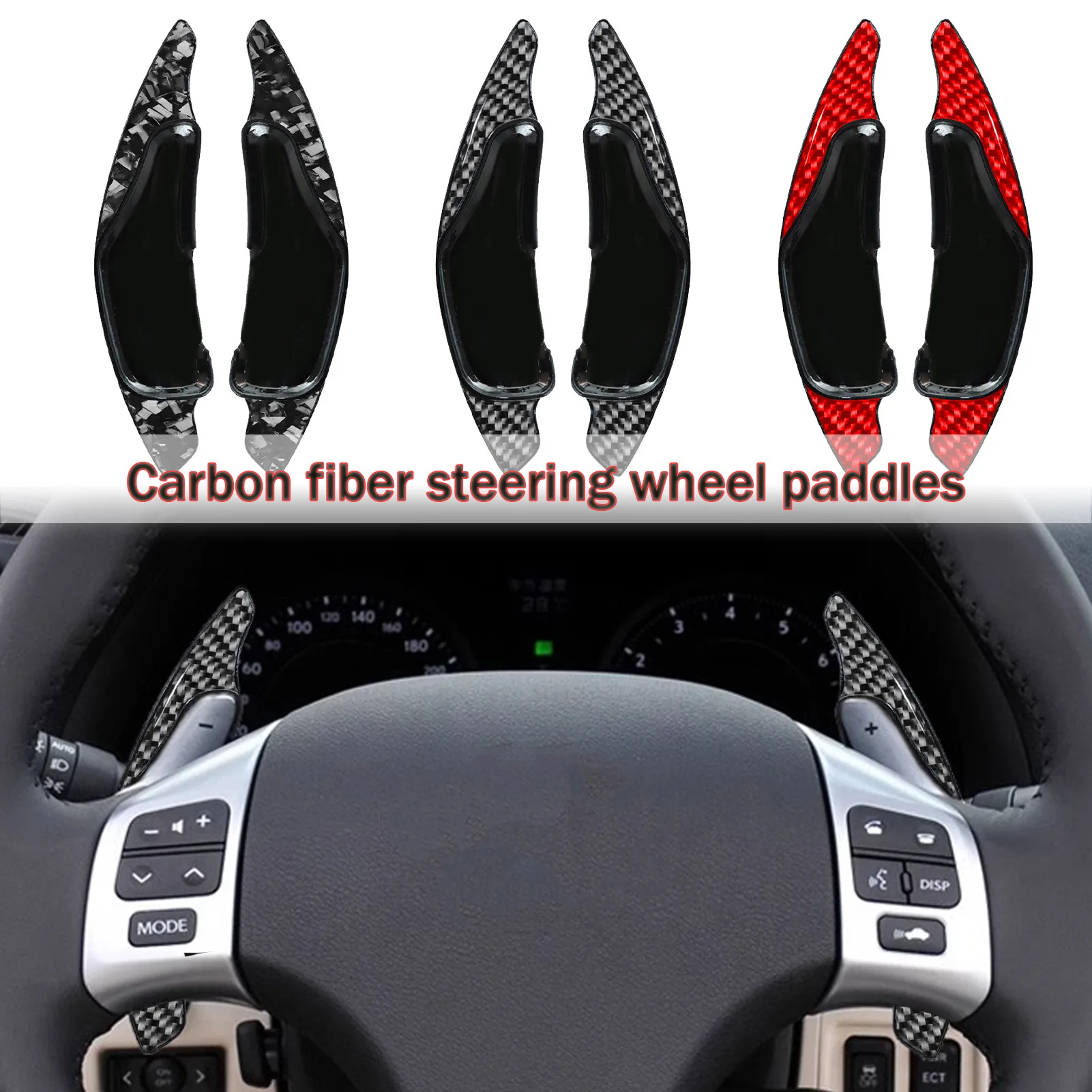 

For Lexus steering wheel shift paddles IS/NX/ES/UX/LS/LX/RX/GS carbon fiber interior