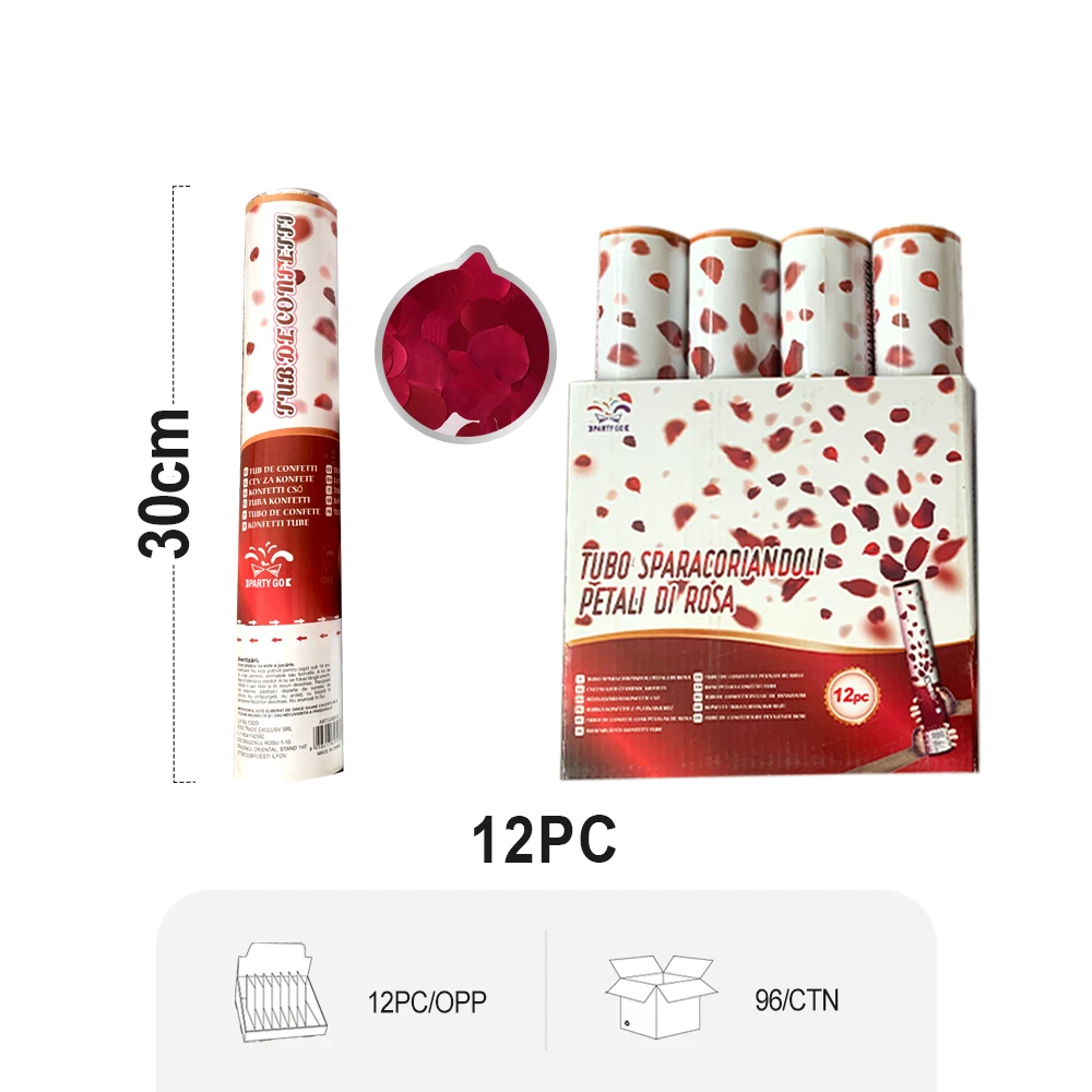 

Love Gold Foil Firework Tube 30CM 20G each 12 pieces per pack Suitable for birthday parties, grand events, weddings, festivals,