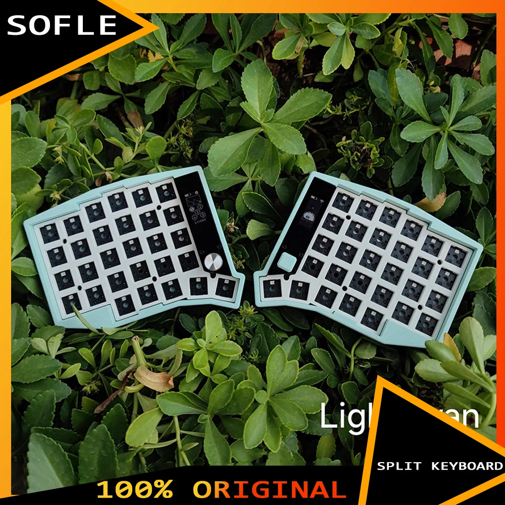

Комплект клавиатуры Sofle Split, двухрежимная Bluetooth 2,4G, беспроводная разделенная клавиатура, индивидуальный комплект 58-клавишной горячей замены с ручками экрана ZMK