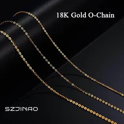 18K Gold Chain With Au750 Steel Stamp 100% Genuine for Women Anniversary Gift Trendy Jewelry Suitable for Pendants