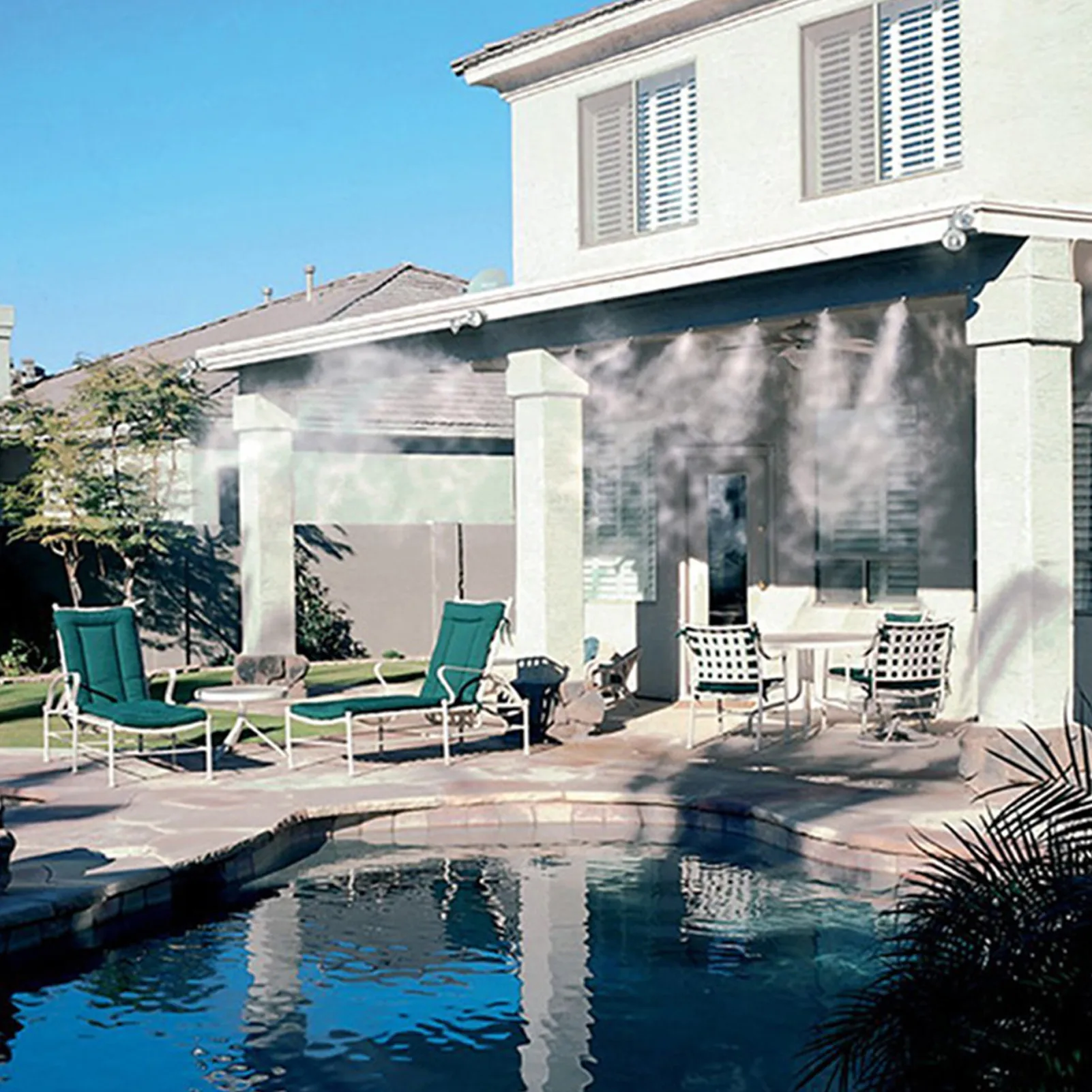 Misters per Patio esterno Patio Misters per il raffreddamento dell'acqua esterna Mister tubo Kit fai da te per ombrellone da giardino piscina a baldacchino