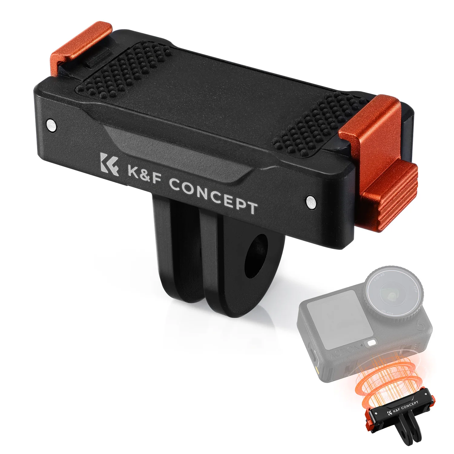 K&F CONCEPT Magnetische snelkoppelingshouder voor DJI Osmo Action 6 en DJI Osmo Action Nano – tweezijdig, geen gereedschap nodig met 1/4"-schroefdraad en GoPro-adapter