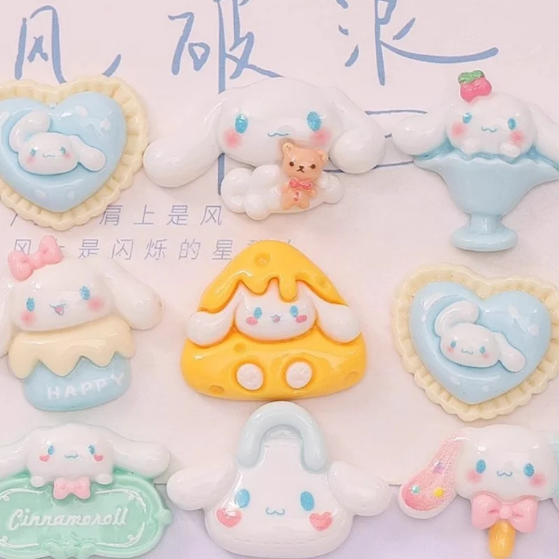 24/160PCS Cartoon puppy cheesecake signboard DIY cream gel hair accessories, water cup stickers, resin accessories view 2