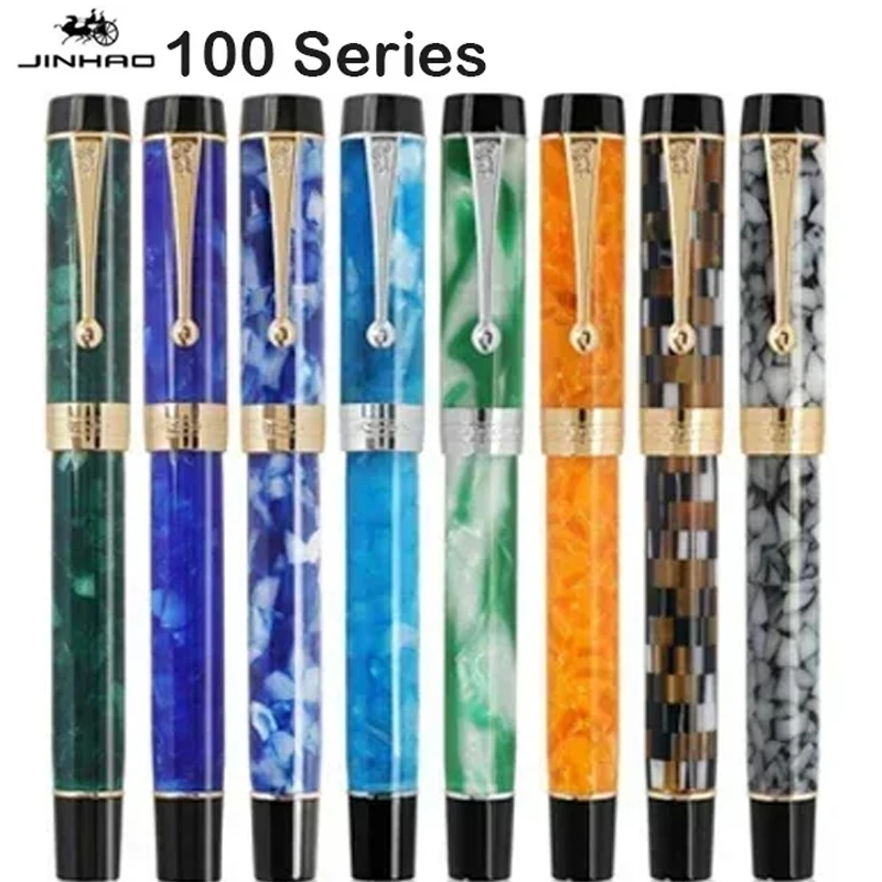 jinhao centennial resin fountain pen nib fine 18kgp clipe de ouro caneta presente negocios escola material de escritorio papelaria pk 9019 100 01