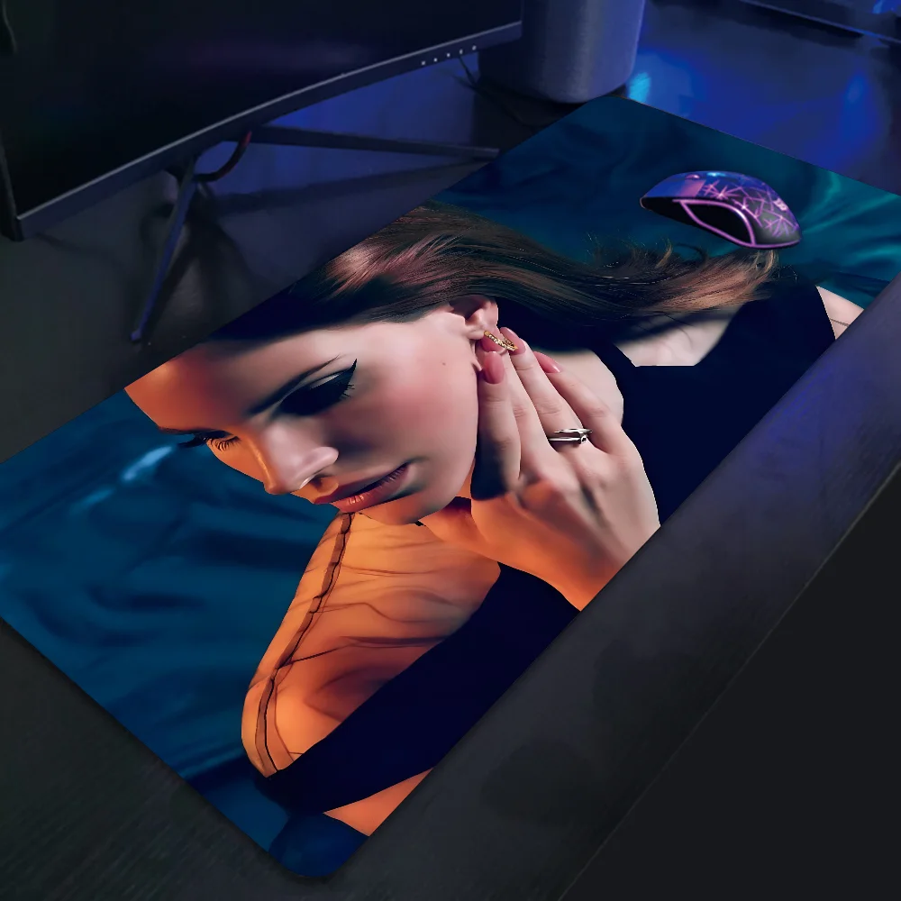 Grande LockEdge Gaming Mouse Pad, Teclado de computador Table Desk Mat, Cantor L- Lana Del Rey Mousepad