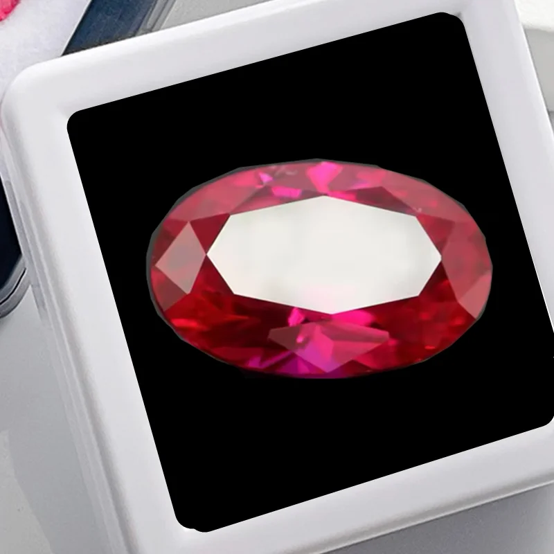 

Box Ruby Stone 18x25mm Large Ruby Oval Cut Pass UV Test Mohs Hardness Gems for Jewelry Making/Gem Collection/DIY Stone