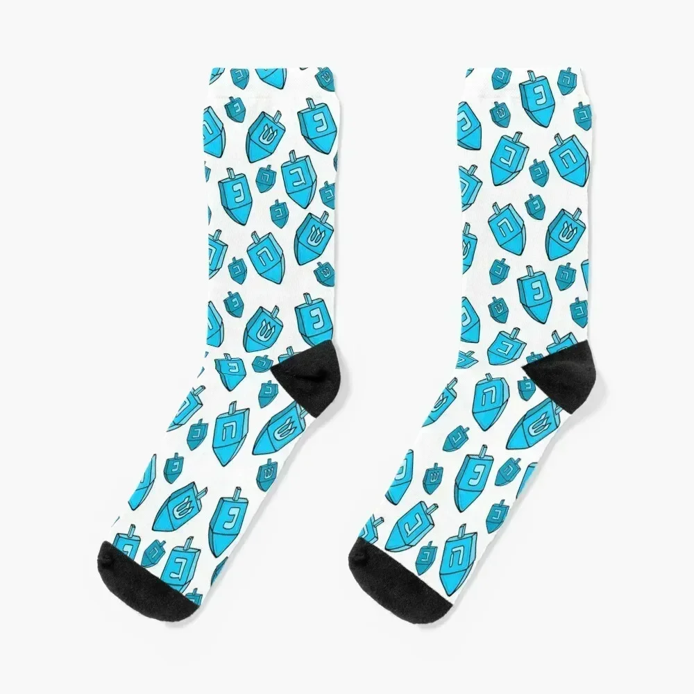 

Hanukkah Dreidel Pattern, made by EndlessEmporium Socks snow Christmas gym Male Socks Women's
