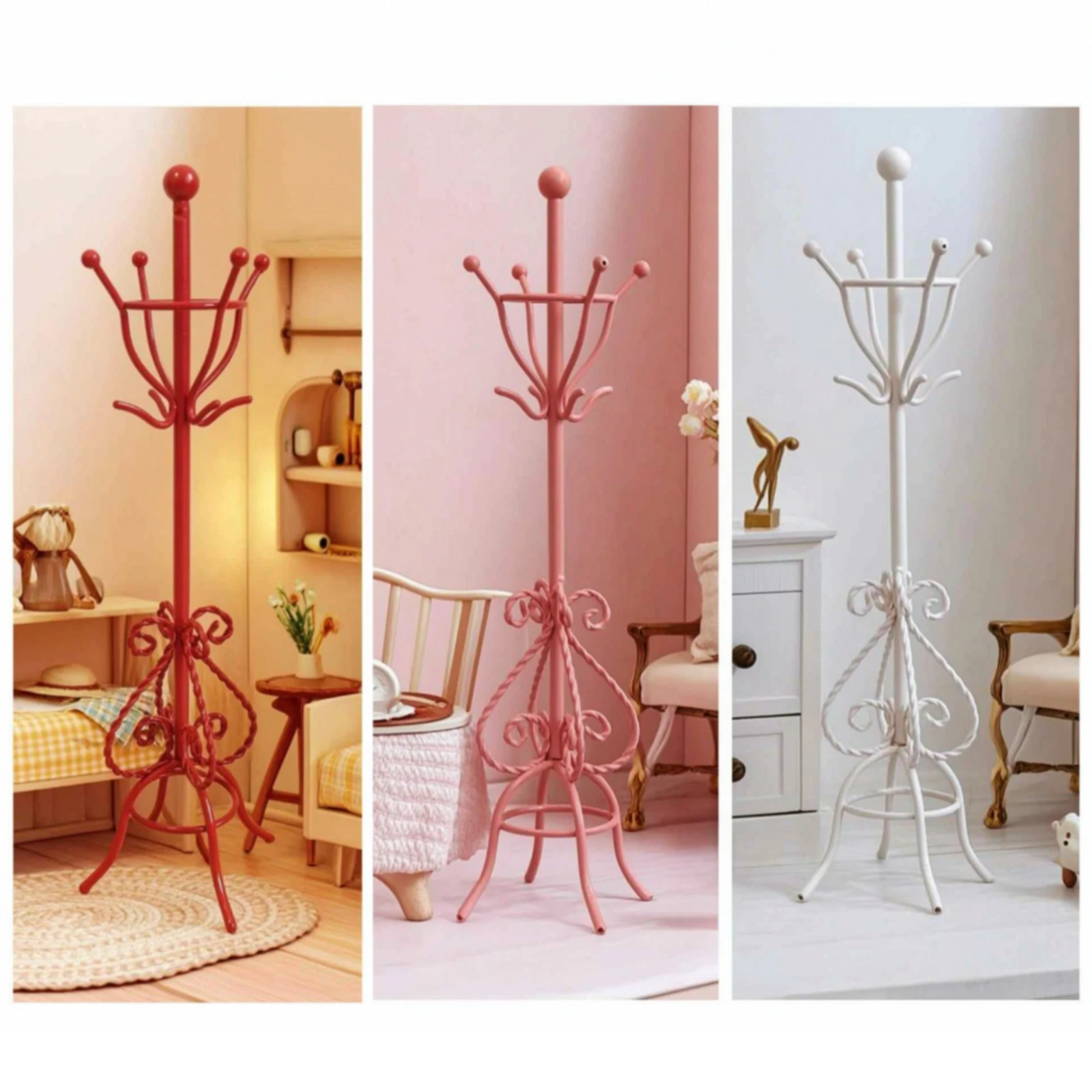 Miniature Coat Rack Elegant Dollhouse Coat Stand Miniature Clothes Hanger Portable Furniture Versatile for Miniaturists - view 6