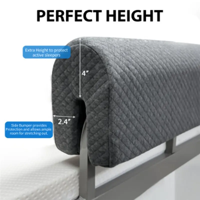 A67M-Toddlers' Bed Guardrail Pad, Bed Rail Bumper Protector For Children, Soft Cushioned Barrier,Increased Height image 3