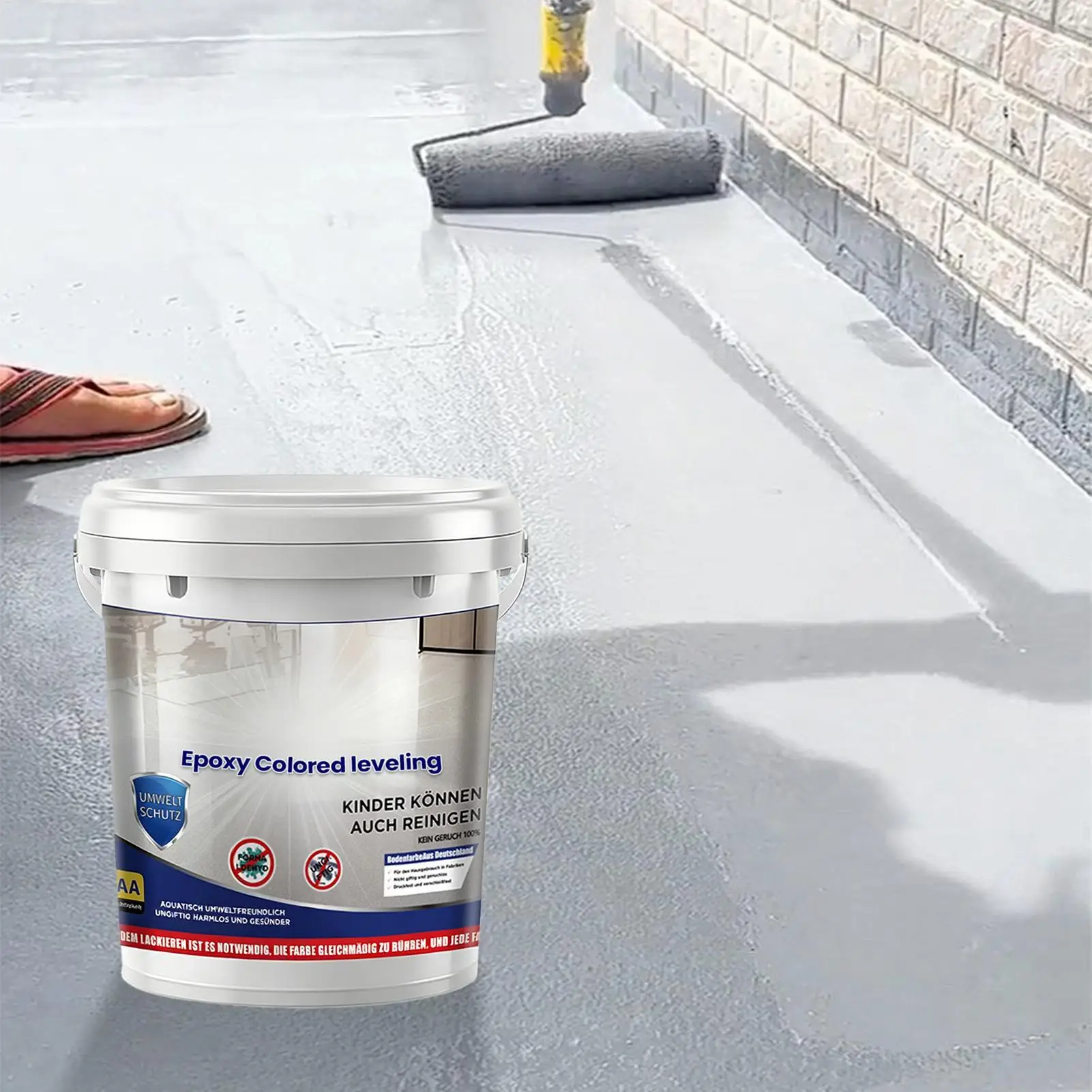 Epoxy Colored Sand Paint Non-Slip High-Gloss Coating Epoxy Colored Sand Floor Paint for Indoor Outdoor Garage Concrete Building